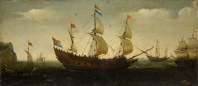 Trois-mâts hollandais et autres navires au large - Hendrick Cornelisz. Vroom